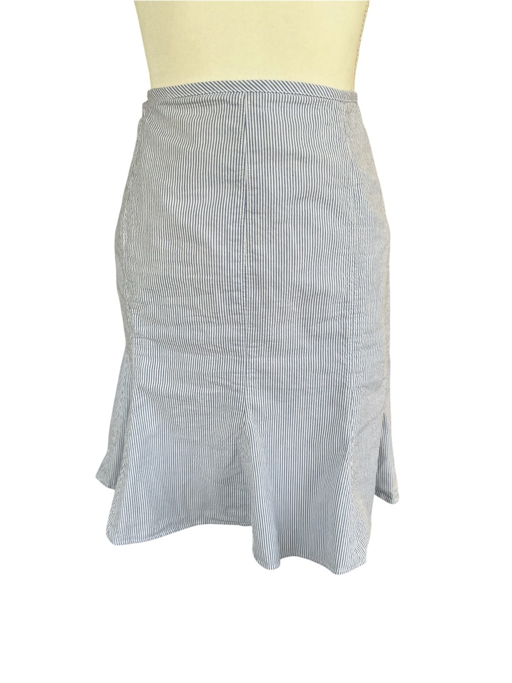 Lauren Ralph Lauren Light Blue & White Pinstripe A-Line Skirt